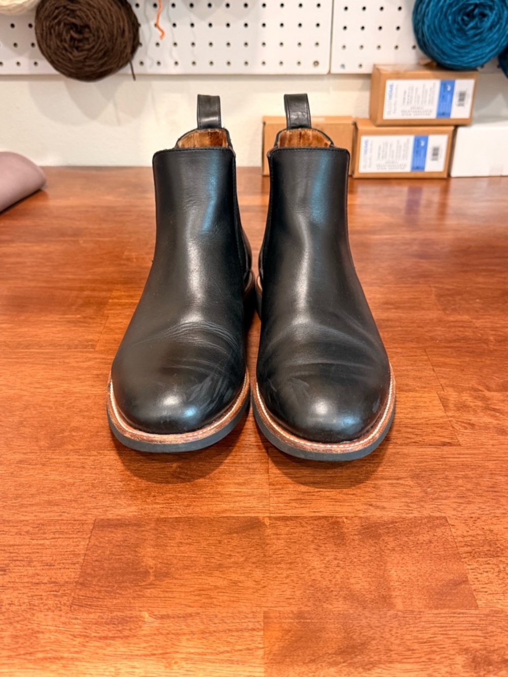 J. Crew Black Leather Goodyear welted Chelsea Boots